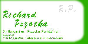 richard pszotka business card
